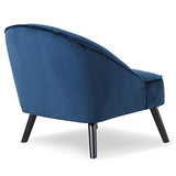 Paris Prix - Fauteuil Scandinave Velours flam 76cm Bleu
