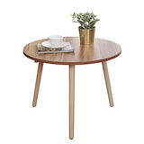 DlandHome Petite Table Basse Ronde de Canapé pour Salon/Café Table d'appoint pour Balcon, Chêne