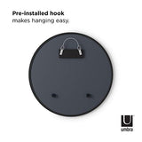 Umbra Hub Miroir Mural Rond Avec Cadre En Caoutchouc Pour Salon, Salle De Bain, Chambre, Entrée et Bien Plus Encore, Noir, 61cm 1008243-040