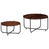 Festnight Lots de 2 Table Basse Style Industriel Bois de Massif pour Salon/Balcon 60 x 35 cm