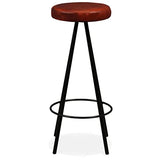 Wakects Lot de 4 tabourets de bar style industriel tabourets de cuisine rembourrés en cuir chaises de bar hautes pour salle à manger cuisine péninsule restaurants bar 30 x 76 cm marron et noir