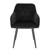 WOLTU Chaises Salle à Manger Lot de 6, Fauteuil Salon, Chaise Scandinave, Chaise de Cuisine en Velours, Assis Rembourré avec Accoudoirs et Dossier, Pieds en Métal, Noir, BH352sz-6