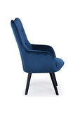 Menzzo Klarys Chaise/Fauteuil, Velours, Bleu, 67