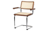 Adda Home Chaise, Bois d'orme/rotin, Marron/argenté, 64X52X83 CM