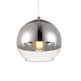 Huahan Haituo Abat-jour Moderne Cuivre Miroir Lustre Boule Suspension globe en Chrome avec fil 120CM,Diamètre (Semi-placage,15cm)