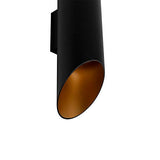 QAZQA organa - Applique murale Moderne - 2 lumière - L 9.6 cm - Noir - Moderne - Éclairage intérieur - Salon I Chambre I Cuisine I Salle à manger