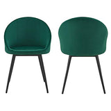 Happy Garden Lot de 2 chaises Vintage Diane Velours Vert