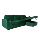 INTENSE DECO Canapé d'angle Convertible réversible Claudio en Velours Vert