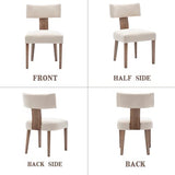 Wahson Lot de 4 Chaises de Salle à Manger en Tissu de Lin Chaise de Cuisine avec Pieds Bois, Chaises de Salon Rembourrées Style Vintage (Crème)