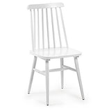 Kave Home - Chaise de Salle à Manger Tressia Blanc en Bois Massif de Caoutchouc