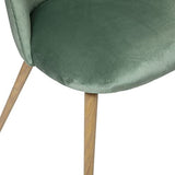 Chaise Slano - Vert céladon - Velours - Pieds métal Imitation hêtre - Atmosphera créateur d'intérieur
