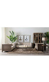 DENZZO - Canapé capitonné 2 Places Naturel Bois Tissu Beige Cube