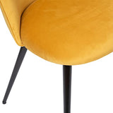 Chaise Slano - Jaune Ocre - Velours - Pieds métal Noir - Atmosphera créateur d'intérieur