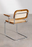 SKLUM Chaise de Salle à Manger avec Accoudoirs Tento Marron Bois Marron Gris Chromé