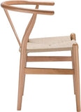 YAXANSIH Lot de 2 chaises de Salle à Manger, Cuisine, Style Wishbone en Poly et écorce (Couleur : Naturel)
