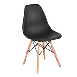 KunstDesign Ensemble de 4 chaises de Salle à Manger, Design Ergonomique, Pieds en Bois de hêtre Naturel, Look Moderne du Milieu du siècle（Noir