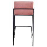 Damiware Lev Tabouret de Bar de qualité supérieure avec Housse en Velours (Velours Rose, 75 cm)
