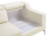 Beliani - Canapé d'angle - Glosli - Velours, Beige