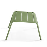 Fauteuil de Jardin Bas et Repose Pied en métal Vert Cactus