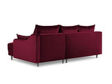 Velours Canapé d'angle Réversible Convertible avec Coffre De Rangement, Lilas, 4 Places, Rouge, 220x150x90