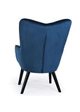 Menzzo Klarys Chaise/Fauteuil, Velours, Bleu, 67