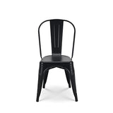 Kosmi - Lot de 4 chaises en métal Noir Mat - Style Industriel