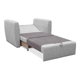 Petit Canapé lit Convertible Salon Chambre d'ado Fauteuil Tissu Peluche SARA 80 (Gris foncé)
