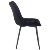 WOLTU BH142sz-2 Chaise de Salle à Manger Lot de 2 Chaise de Cuisine Assise rembourrée en Velours Pieds en métal Stable,Noir