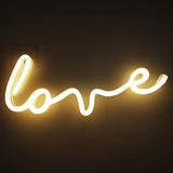 Bipily Love Néon Enseignes lumineuses Décoration murale, Batterie et USB alimenté Néons Applique murale Intérieur Luminaires pour chambre, Saint Valentin, Éclairage de Noël-Yellow LOVE B