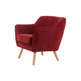 Zons Maestro Fauteuil L. 76 x P. 74 x H. 77cm en suédine Bordeau