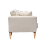 Miliboo Canapé scandinave déhoussable 3 Places en Tissu Beige et Bois Clair Oslo