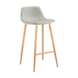 ZONS - EASY TO CLEAN TABOURET BAR LOOK TISSUS PIEDS EN METAL EFFET BOIS