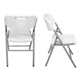 SKYLANTERN Lot 4 Chaise Pliable Blanches 44x46x50 cm - 4X Chaise Pliante Noire Robuste - Lot de 4 Chaise Pliante Confortable Pratique pour Jardin, Mariage, Camping