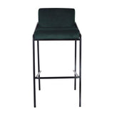 Damiware Lev Tabouret de Bar de qualité supérieure avec Housse en Velours ((Velours Vert Foncé, 75 cm)