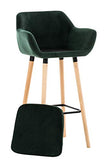 Lot De 2 Tabourets De Bar Grant en Velours I Chaise Haute De Bar Et De Cuisine I Assise Et Dossier Rembourrés I Empiétement en Bois, Couleur:Vert