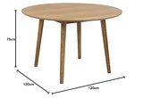 AC Design Furniture Pernille Table à Manger Ronde, Ø: 120 x 75,5 cm, Chêne, Bois, 1 pc