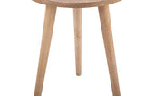 CLP Table d'Appoint Kolding I Table Basse Plateau Ronde en MDF Hauteur de la Table 56 cm I 3 Pieds en Bois de Caoutchouc I Couleur:, Couleur:Nature, Taille:40 cm