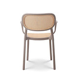 Kosmi - Chaise de Salle à Manger Beige au Style Vintage avec accoudoirs