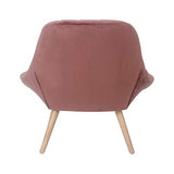 Zons MINAY Fauteuil 1 Place en Velours Rose Style scandinave avec Pieds en Bois