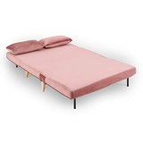 DecoInParis Banquette Convertible 2 Places en Velours Tonka (Rose)
