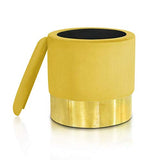 IDMarket - Pouf en Velours Jaune et doré