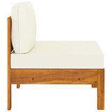 vidaXL Canapé de Jardin 3 Places et Coussins Sofa de Terrasse Canapé d'Extérieur Sofa de Jardin Meuble de Terrasse Blanc Crème Bois d'Acacia