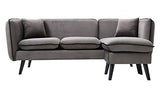 Canapé d'angle modulable scandinave en Tissu Gris