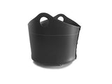 Cadin: Porte bûches en Cuir de Couleur Noir, Panier Sac à bûches, Chariot à Bois, Panier à granulés, Idée Cadeau, Made in Italy, Design Firestyle®.