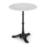 blumfeldt Patras - Table bistrot Ronde en marbre, Plateau de Table en marbre véritable Poli, Support trépied en Fonte, Style Art Nouveau avec Pied de Support en Fonte décoré et Plateau de Table