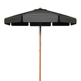 COSTWAY Parasol de Jardin Extérieur, Parasol Inclinable avec Lambrequin, 8 Baleines en Bois Blanc, Protection UV, pour Balcon/Jardin/Terrasse (Gris)