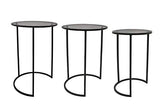 LIFA LIVING Lot de 3 Table Basse gigogne, Table Basse de Salon, Petite Table Scandinave en métal Noir, pour la Cuisine, Le Salon et la Chambre