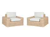 Vente-unique - Lot de 2 Fauteuil de Jardin en résine tressée - Obidos