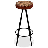vidaXL 4X Tabouret de Bar Cuir Véritable et Toile Chaise Fauteuil de Bistrot