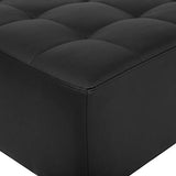 Beliani Canapé Convertible 3 Places en Cuir PU Noir Elégant Capitonnage Décoratif Aberdeen